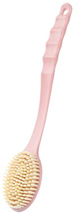 Benoon Cepillo Manual para El Cuerpo del Baño SPA con Mango Largo, Herramienta Exfoliante para Fregar La Espalda Rosado
