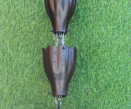 KAM Home XL Chaîne de pluie en aluminium avec boulons en laiton pour installation de chaîne de pluie Noir 2,6 m