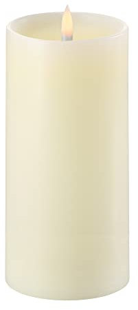 Piffany Copenhagen Uyuni Lighting Pillar LED Kerze tiefer Docht 7,8 x 15 cm Echtwachs Ivory - 6 Stunden Timerfunktion - Keine Brandgefahr, Keine Rußbildung und kein Geruch