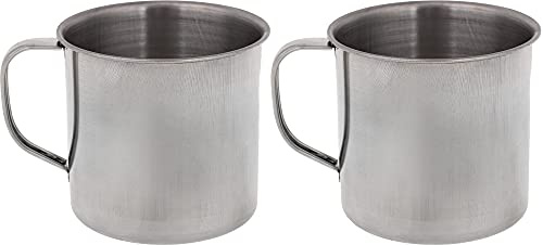 Lot de 2 tasses de camping en métal – En acier inoxydable léger – Tasse à café de camping – Tasse pour camping – 220 ml