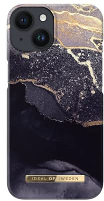 IDEAL OF SWEDEN Bedruckte Handyhülle, niedliches buntes Muster, schützende Abdeckung aus Hartplastik mit Mikrofaserfutter für das iPhone. Kompatibel mit iPhone 13 & iPhone 14 (Golden Twilight Marble)