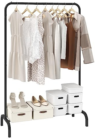 VEVOR Kleiderständer Garderobenständer 1 Kleiderstange, Strapazierfähiger Kleiderständer Schwarz 400 x 1010 x 1510 mm Kleiderständer für Schlafzimmer, Wäscheraum, Ankleidezimmer, Eingang usw.