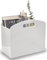 Meicloud White Magazine Holder - Acrylic Magazine Rack Floor, Newspaper Stand with handles, Modern Lucite Magazine and Book Basket Box for Bathroom, Bedroom, Living Room