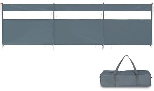 REDCAMP Windschutz für Camping, Heavy Duty Strand Sichtschutz mit Sichtfenster Stahlstangen Heringen Seilen, Outdoor Caravan Privacy Shield für Garten BBQ Picknick Lagerfeuer Holzkohlegrills, Grau