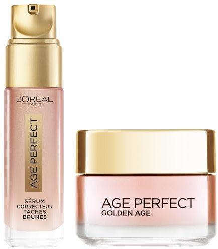 L'Oréal Paris Coffret Age Perfect Golden Age Soin Jour Rosé Re-Fortifiant 50 ml + Sérum Correcteur Taches Brunes 30 ml