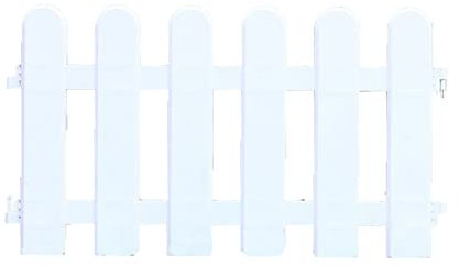 Gartenzaun Zaun Zierzaun Friesenzaun Lattenzaun Weiße PVC Gartenzaun, Rasenkante zum Stecken für Gärten und Terrassen (50×30cm/19,7x11,8in)