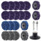 TOKSEO 20 discos de lijado CSD, lila/azul/negro, discos de limpieza gruesos, 50 mm para taladro, para eliminar capas de pintura, óxido y oxidación