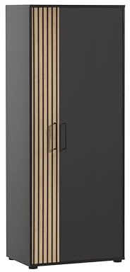 Schildmeyer Aktenschrank Hank 701971, Schwarzmatt/Akustikpaneel Optik, 65 x 41 x 163,6 cm