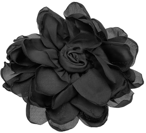 PATIKIL Pinces à Cheveux en Forme de Fleur Rose, Broches en Tissu pour Femmes pour Mariage, Fête, Danse, Vêtements Accessoires Cadeaux de la Saint-Valentin, Noir