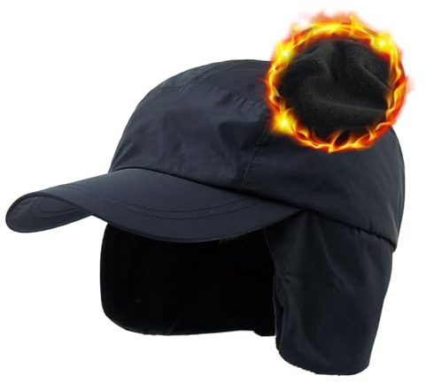 TOP-EX Cappello impermeabile con paraorecchie e collo, foderato in pile, cappello invernale termico per uomo e donna, regolabile, per escursionismo, sci e sport all'aria aperta nella stagione fredda