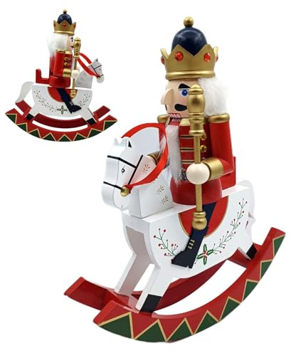 Schiaccianoci Cavallo A Dondolo - Decorazioni Natalizie Schiaccianoci, Decorazioni Cavallo A Dondolo | Decorazioni Tradizionali Per Schiaccianoci In Legno Con Cavallo A Dondolo, Schiaccianoci Natalizi