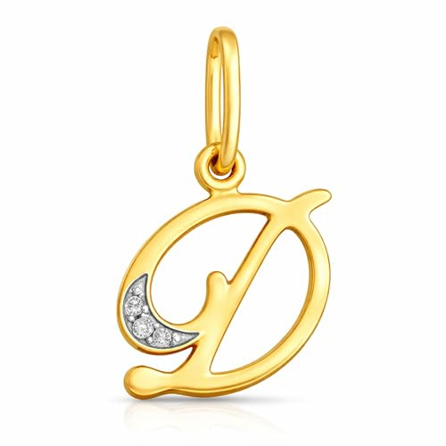 Rodium – Buchstabenanhänger aus 585 Gold mit Zirkonia – Bicolor Charm mit Karabinerverschluss für Halskette oder Armband – Geschenk für Damen