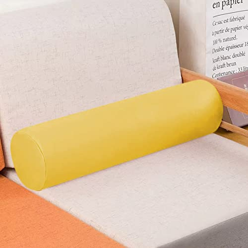 Cojín cilíndrico redondo resistente al agua, almohada de apoyo suave para sofá, reposabrazos, almohada lumbar para sofá, cama, coche y oficina, color negro, 15 x 150 cm
