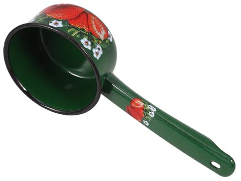 HOLIDYOYO Casseruola Vintage Smalto Con Cucchiaio Utensile Da Cucina Multifunzionale Per Latte e Zuppe Design Retro e Pratico