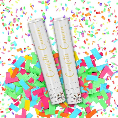 Colorful Biodegradable Confetti Cannons - 2 Pack 12 Party Poppers with Eco-Friendly Confetti, Ideal for Birthdays, Graduations, Weddings, New Year & Festive Celebrations