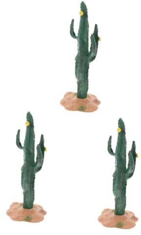 TOYANDONA 3 Piezas Adornos de Cactus verdor Falso al Aire Libre Interior simulación Adornos para paisajes Modelo de decoración de Cactus Mini decoración de Cactus pequeño Cactus Resina Verde