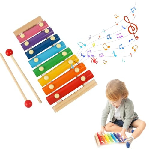 Xylophone/Jouet à Frapper pour Enfants, pour Apprentissage éducatif, Bois de pin, 24*13.5*3.5cm, Xylophone Bebe
