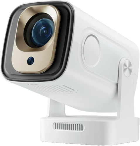 KEPEAK Smart Beamer 4K Mini Proyector Android Full HD 1080P Enfoque Automático / Corrección Trapezoidal Giratorio 180° WiFi 6 Bluetooth 5.0 Proyector 4K Home Cinema para Móvil, Oficina Portátil