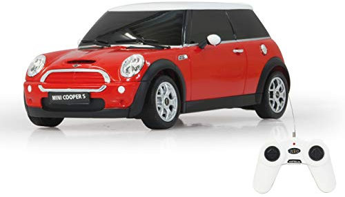 JAMARA Mini Cooper S 1:24 2,4GHz - offiziell lizenziert, ca zu 1 Stunde Fahrzeit bei ca. 9 Km/h, perfekt nachgebildete Details, hochwertige Verarbeitung