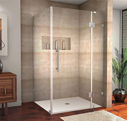 Aston Avalux 48 x 36 x 72 Completely Frameless Hinged Shower Enclosure, Stainless Steel