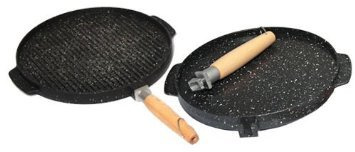 Sirio Double Face Grill Tondo, Alluminio Pressofuso, Nero/Bianco, 32, 32 cm