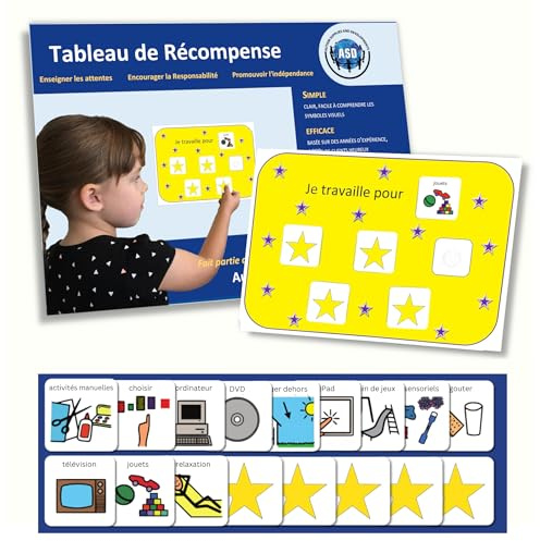 Autism Supplies & Developments Tableau de récompense visuel en Plastique en_RC (Francais)