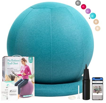 ENOVI ProfiBalance Gymnastikball mit Abdeckung, Pezziball, Sitzball Büro, 75CM, AB
