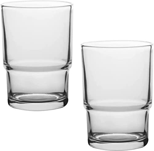 HANQ Zahnbürstenbecher, 2 Stück, Glas-Zahnputzbecher, Ersatz für Wandmontage, Zahnbürstenhalter, Mundspülbecher für Badezimmer-Zubehör (transparent)