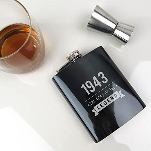Flasque gravée en acier inoxydable – Inscription « 1942 Year of the Legend » – Cadeau pour homme, papa, oncle, frère – 200 ml