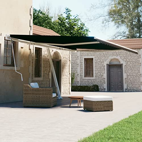 Mobilier de jardin autoportant rétractable manuel Anthracite 600 x 300 cm, Auvent Marquise Store Extérieur Terrasse