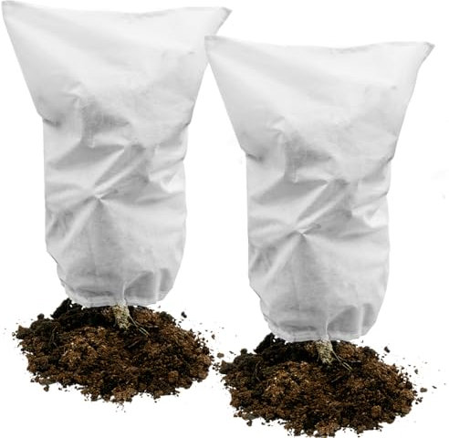 Muzhira 2pcs Vello Invernale per Piante, 50g/m² 60cm x 80cm Copertura di Protezione Antigelo per Piante, Giardino in Pile Protezione Invernale Contro Vento, Freddo, Uccelli e Insetti - Bianco