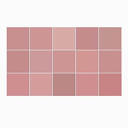 Ulticool Dekoration Aufkleber Fliesen - Rosa Lachs Altrosa Pink - 15x15 cm - 15 Stück Selbstklebende Fliesenaufkleber - Rückwand für WC - Küche - Klebefliesen - Sticker Abwaschbar