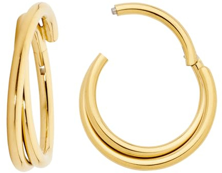 365 Sleepers (8mm) Titan 1,2 mm Doppelring Segment Nasenring Hoop Knorpelohrring Septum Clicker Klappbarer Lippen Conch Daith Helix Rook Tragus Lobe Snug Piercing Schmuck