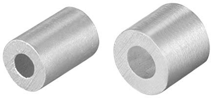 5/10 / 20/25/30/50 / 100ps Kabel Draht Seil Aluminiumhülsen Clip Crimpschlaufe Silber Ton mit Runder Loch (Size : 1.2mm 100 Pcs)