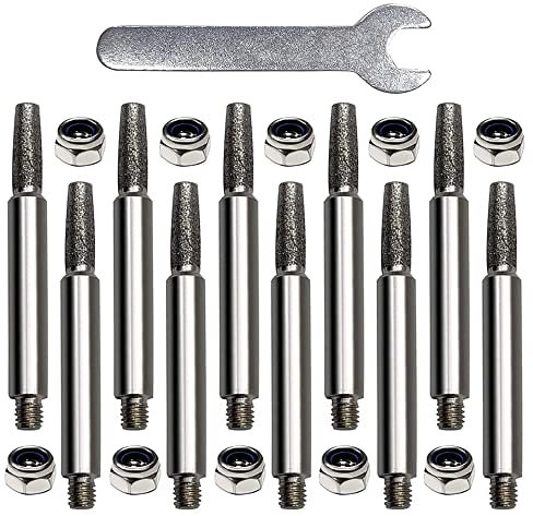 Kocusu 10 PCS Kettensäge Schärfgerät Schmirgel,4 mm Hohe Härte Sägekettenschärfgerät für Kettensägenschärfer,KettensäGen Schleifstein Zubehörsatz zum Schnellen und Einfachen Kettenpolieren