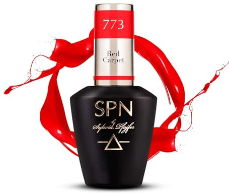 SPN Nails Professional 773 Red Carpet Red UV LaQ Gel Nail Polish 8ml, High Pigmentation, Medium Thick, Soak Off UV/LED Lamp, Quick-drying Salon-Lasting Manicure,Nail Art DIY at Home