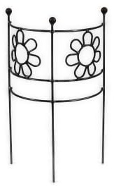 Staudenhalter halbrund Blume H:50 B:30 T:16cm 3X Halbring stabil massiv Vollmaterial 6 mm, Pflanzenstütze, Rankhilfe, Rankgitter