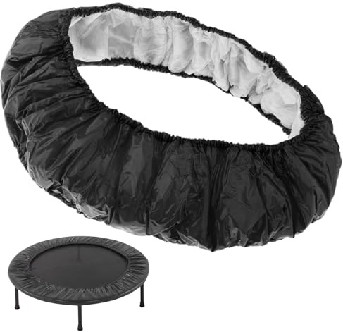 CAKEEYUM Mini Trampolin Federabdeckung für Kinder 101 6 cm 6 Loch Schutz Trampolin Pad Ersatz rundes Oxford Tuch reißfeste Abdeckung Zubehör schwarzes Pad Sp