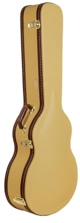 Crossrock Universeller Koffer für Akustikgitarren mit 14 Fächern Gibson L-00 & Martin CEO, Edelstahl-Verriegelungen, Schwammfutter, Metallfüße, Stauraum, Vinyl-Tweed (CRW620-L00TW)