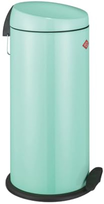 WESCO klassischer Tretabfallsammler CAPBOY MAXI in der Farbe mint, pulverbeschichtetes Stahlblech, Metalleinsatz aus 22 Liter Volumen, Kunststoff-Fußtritt
