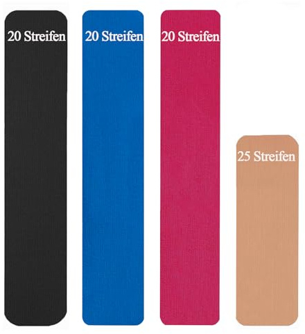 NELLHOMY 85PCS(60pz 5x25cm+25pz 5x15cm) Cinta de Kinesiología Precortada,Tiras de Kinesiotape,Cinta Deportiva para Rodillas,Hombros y Codos,Bandas Reafirmantes Musculares