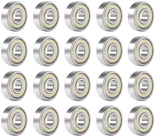 AIVEKE 20 Pieces 608ZZ Bearings - High-Speed Bearings Skateboard Bearings Ball Bearing Longboard Roller Skate Bearings Sealed Miniature Bearing 8 x 22 x 7mm
