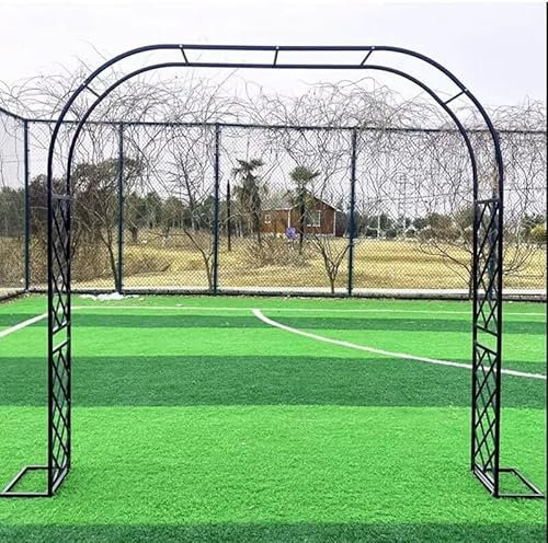 Pergolato da Giardino in Acciaio, Supporto per Arco Resistente, pergola, Traliccio, per Prato all'aperto, terrazza, Archi d'ingresso, pergolato in Ferro battuto, 98 H 55-146 W, Nero, 310 cm