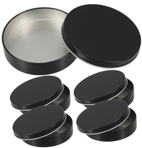 NAMOARLY 6pcs Round Metal Candy Storage Tin Boxes Metal Snack Containers for Party Favor Tin Box Lid for Candy Game and Snack Storage
