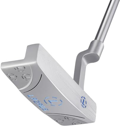 LAZRUS Premium Golf Putter for Men and Women with Head Cover - Easy Alignment and Ball Control for Better Putting - Right and Left Handed Golf Club Mallet Or Blade Putter (Silver, Blade, Right)