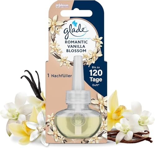 Glade electric scented oil Nachfüller, elektrischer Raumduft Duftstecker mit Duftöl, Romantic Vanilla Blossom, 5er Pack (1 x 20 ml)