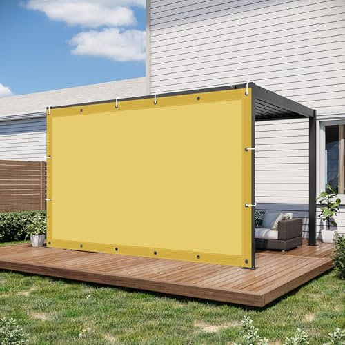 Sonnensegel, 2,2 x 3,8 m, rechteckig, wasserdicht, UV-Block-Markise für Pergola, Rasen, Schwimmbad, Sandgelb, Outdoor-Überdachung