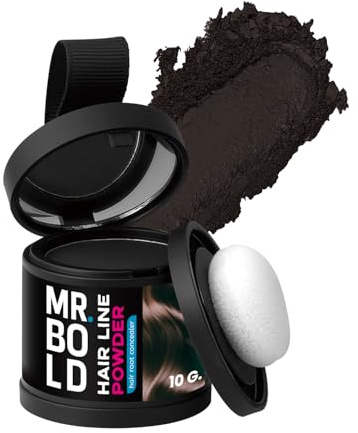 Hairline Powder Dark Brown 10g Instant Root Touch Up & Grey Coverage, Natural Hairline Concealer for Thinning Areas, Sweat Resistant & Windproof, Root Cover up for Women & Men