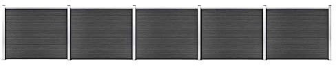 Fasba Zaunelement Set mit Pfosten Sichtschutz Windschutz Zaun Gartenzaun Lamellenzaun Sichtschutzzaun Windschutzzaun WPC 872x146cm Grau