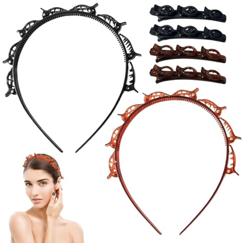 GXGM 6 Stück Haarreifen mit Klammern, Haarnadeln Frisurenhilfe, Bangs Hairstyle Hairpin,Haarreif mit Klammern, Damen Haarschmuck Haarhalter für Damen Mädchen Ersatz optimalen